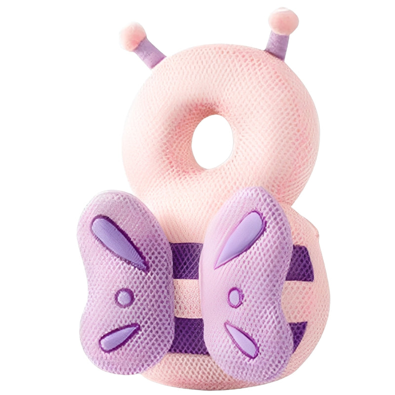 Pink and purple butterfly-shaped toy on a white background