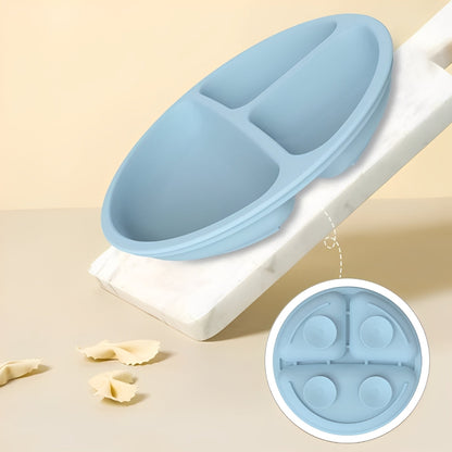 Blue silicone ice cube tray on a beige background